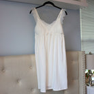 White lace strap nightgown with built-in bra, product photo
