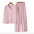 Dusty pink modal button-front pajama set, product photo