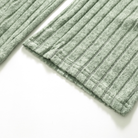 Close-up of the sage ribbed knit pajama fabric