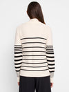 Easy stripe half zip sweater