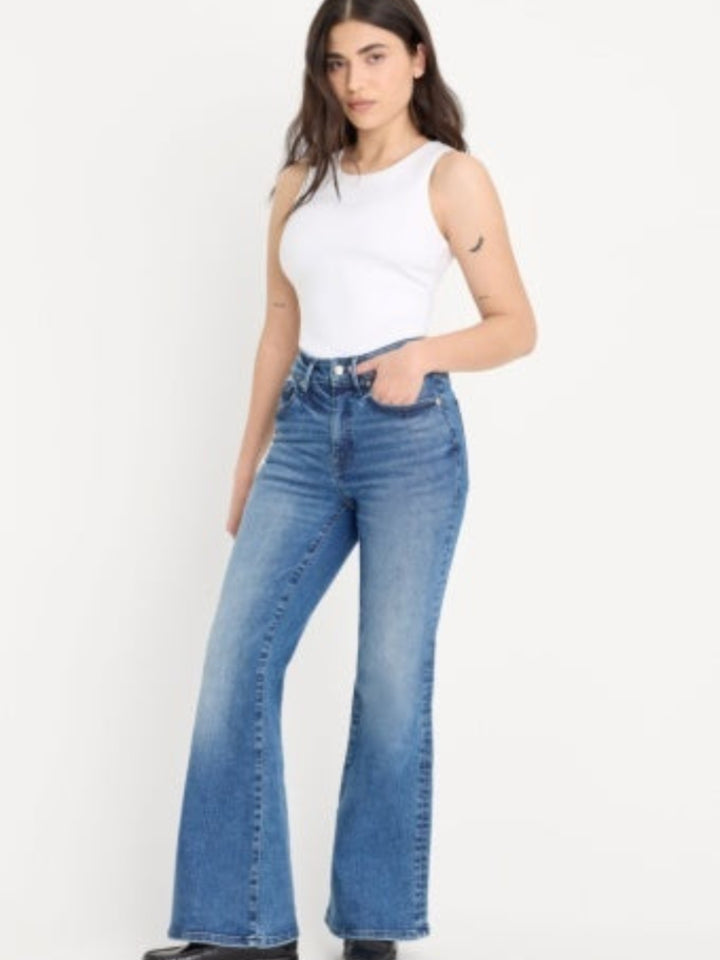 Women's high rise flare jeans, shop jeans at Ella Where She Shops