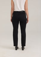 FDJ Petite Olivia Straight Leg Jeans in black, back view with back pockets