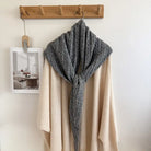 Cable knit triangle scarf, alternate view