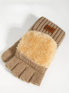 Plush lining inside the convertible fingerless gloves