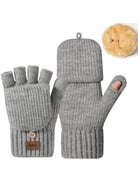 Convertible fingerless gloves with mitten flap, product photo