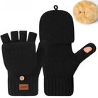 Convertible fingerless gloves with mitten flap, alternate view