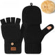 Convertible fingerless gloves with mitten flap, alternate view