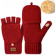 Convertible fingerless gloves with mitten flap, alternate view