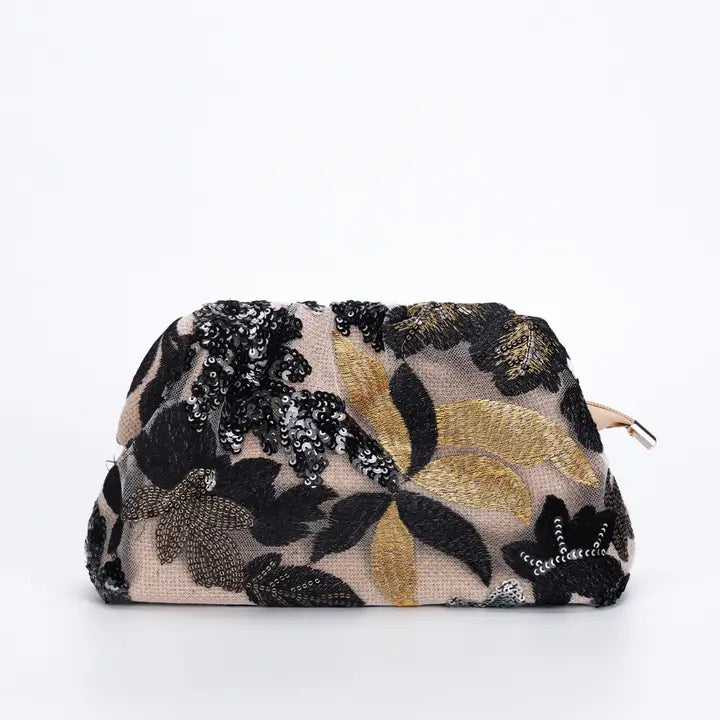 Floral sequin evening clutch, alternate view