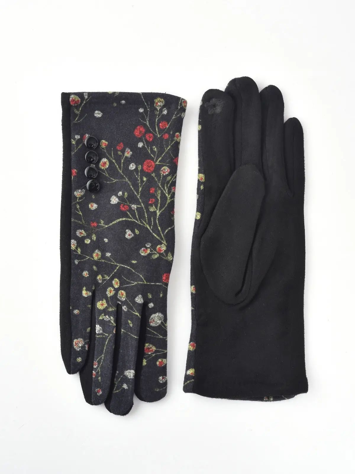 Floral touchscreen gloves, product photo