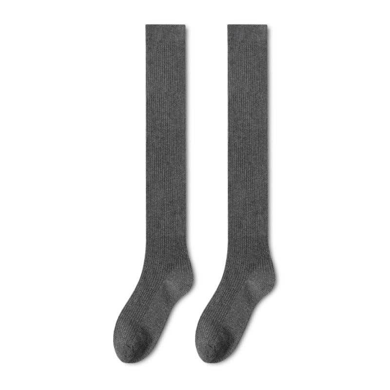 Grey opaque winter knee socks