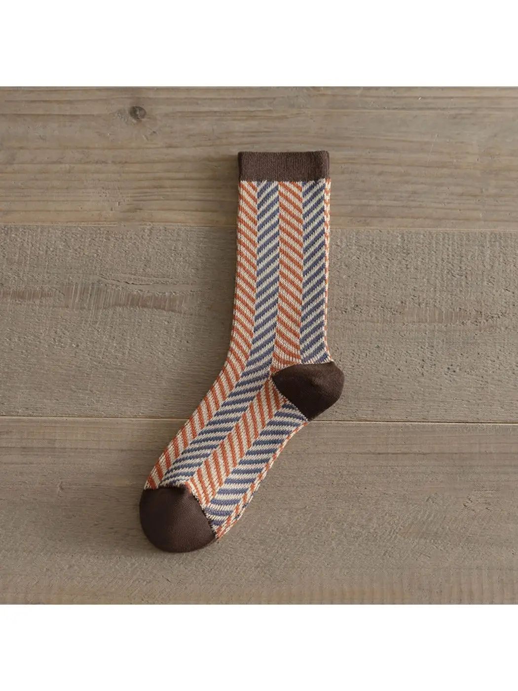 Plaid winter crew socks, product photo