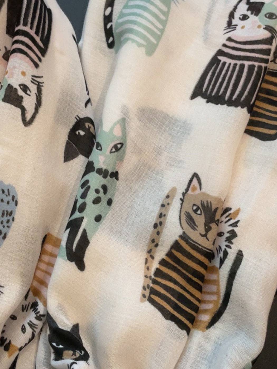 Close-up of the black and tan cat illustrations