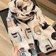 Playful cat print scarf, alternate view