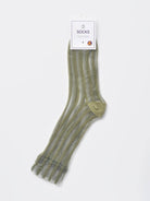 Green sheer stripe panel crew sock