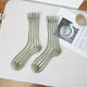 Sheer stripe panel crew socks, alternate view