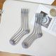 Sheer stripe panel crew socks, alternate view