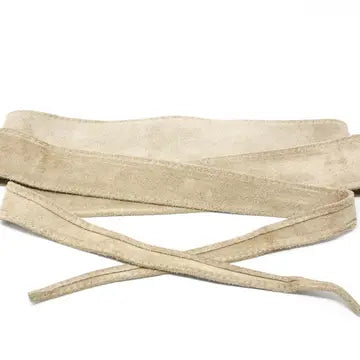 German Fuentes genuine suede wrap belt in beige