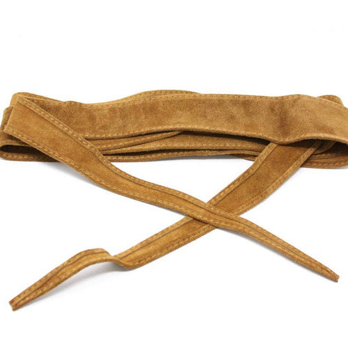 German Fuentes genuine suede wrap belt in camel