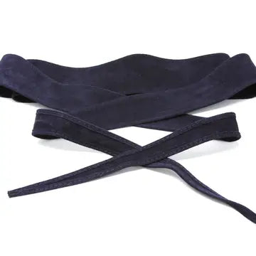 German Fuentes genuine suede wrap belt in navy