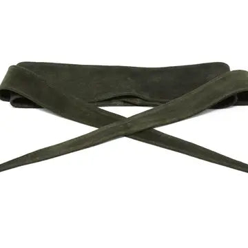 German Fuentes genuine suede wrap belt in olive