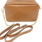 German Fuentes Italian leather camera bag in camel