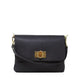 German Fuentes genuine Italian leather clutch and crossbody bag in navy