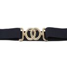 German Fuentes metallic buckle stretch belt in black