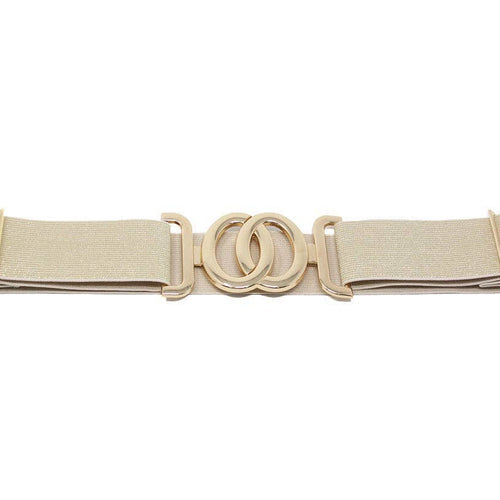 German Fuentes metallic buckle stretch belt in gold