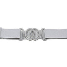 German Fuentes metallic buckle stretch belt in silver