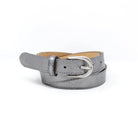 German Fuentes metallic silver leather belt