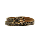 German Fuentes snake print wrap belt in taupe