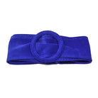 German Fuentes suede belt with circle buckle in royal blue