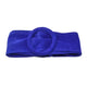 German Fuentes suede belt with circle buckle in royal blue