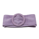 German Fuentes suede belt with circle buckle in lilac