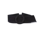 German Fuentes suede belt with circle buckle in navy