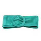 German Fuentes suede belt with circle buckle in teal