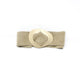 German Fuentes suede belt with oval metal buckle in beige