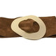 German Fuentes suede belt with oval metal buckle in chocolate