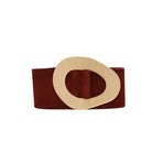 German Fuentes suede belt with oval metal buckle in wine