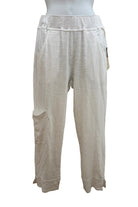 Habitat Edgewater Flood cropped cargo pant in white with elastic waist, front view