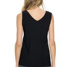 High-Low Reversible Tank in Black, back view