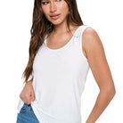 High-Low Reversible Tank in Off White, front view
