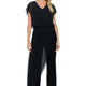 Last Tango Jumpsuit with Chiffon Overlay in Black