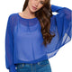 Last Tango Chiffon Topper in Blue – Ella Where She Shops