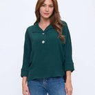 Last Tango Woven Half Placket Dolman Top – Ella Where She Shops