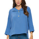 Last Tango Woven Half Placket Dolman Top in Cornflower – Ella Where She Shops