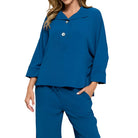 Last Tango Woven Half Placket Dolman Top in Teal – Ella Where She Shops