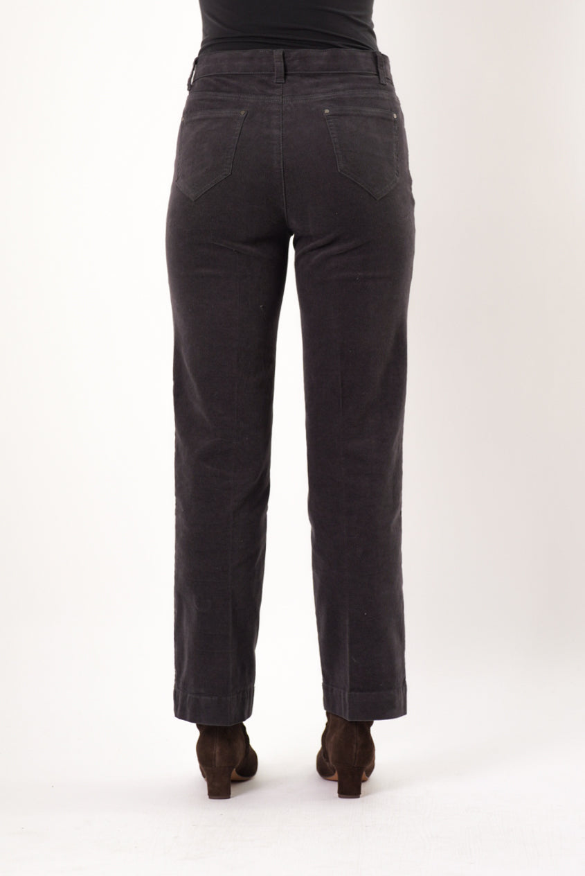 Lisette L Woven Charlene Corduroy 30" Straight Pant in charcoal, front alternate view