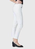 Lisette L Essentials Slim Ankle Pant in white, front alternate view